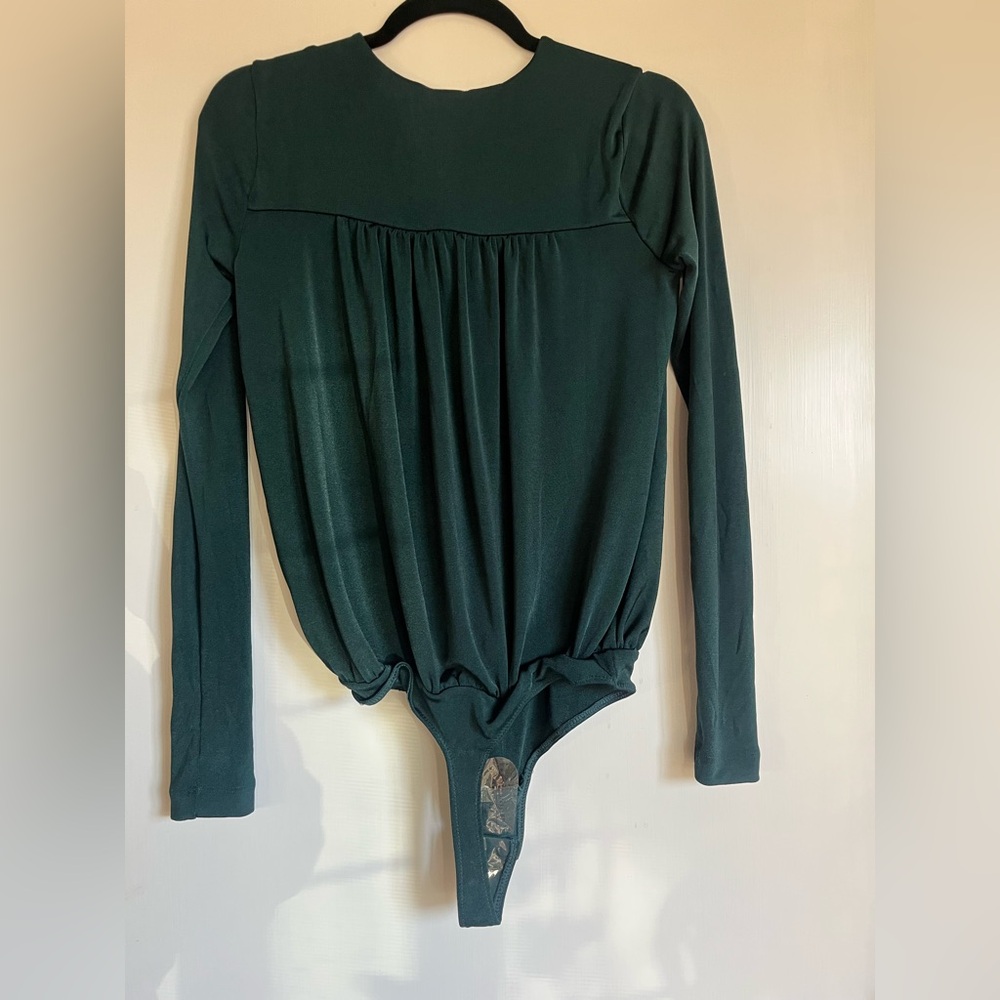 Free People Deep Green Wrap Bodysuit - Picture 5 of 6